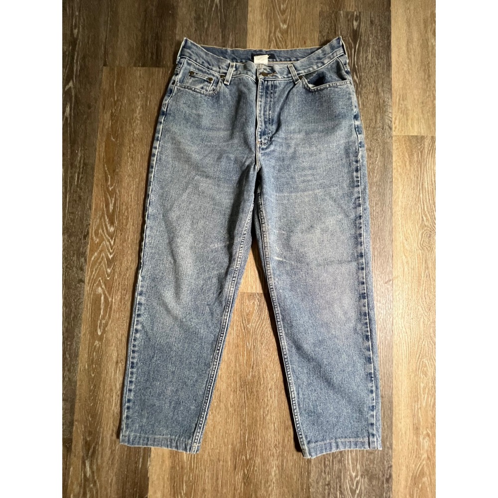 Lizwear Jeans Women 12S Blue Vintage High Waisted Straight Leg Denim 100% Cotton